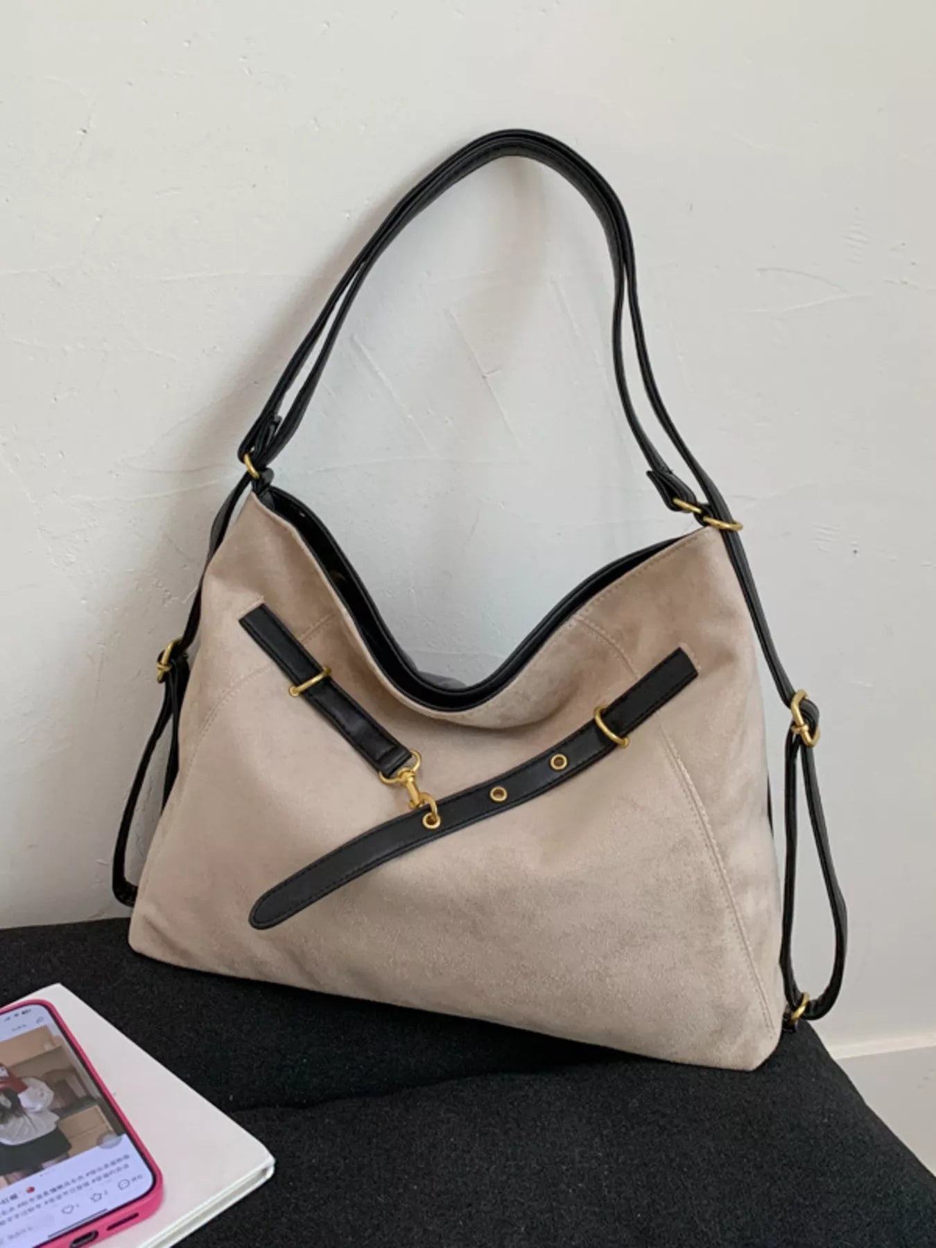 Adjustable Strap Handbag with Charm - MAD RUFFI