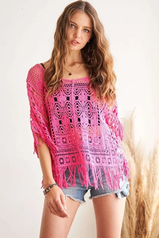 ADORA Fringe Hem Crochet Top - MAD RUFFI