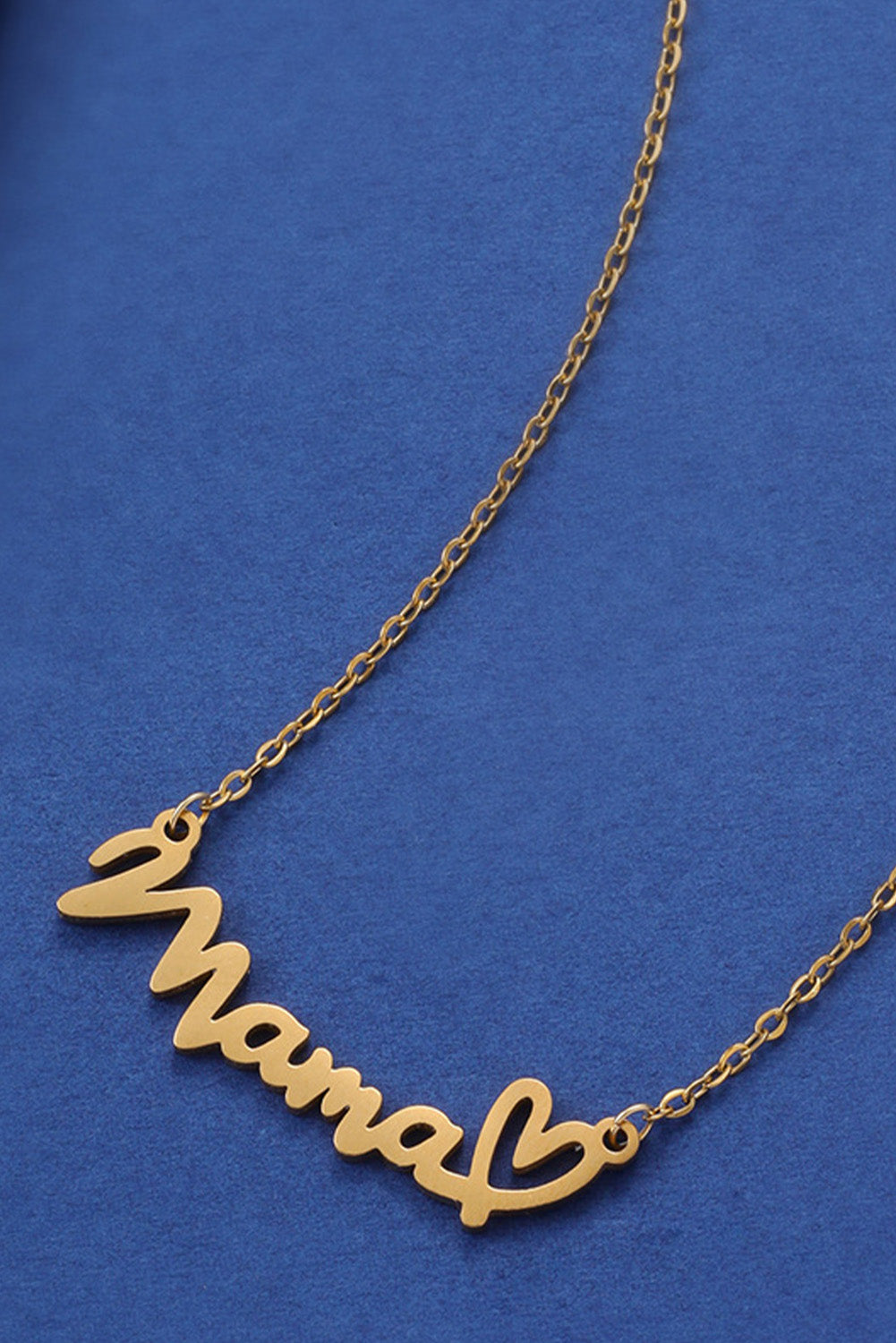 Collar de patrón de corazón de la letra de oro de oro para madres