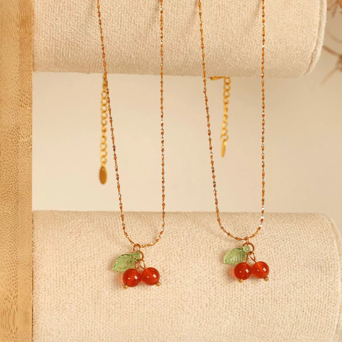 Agate Cherry Pendant Necklace - MAD RUFFI