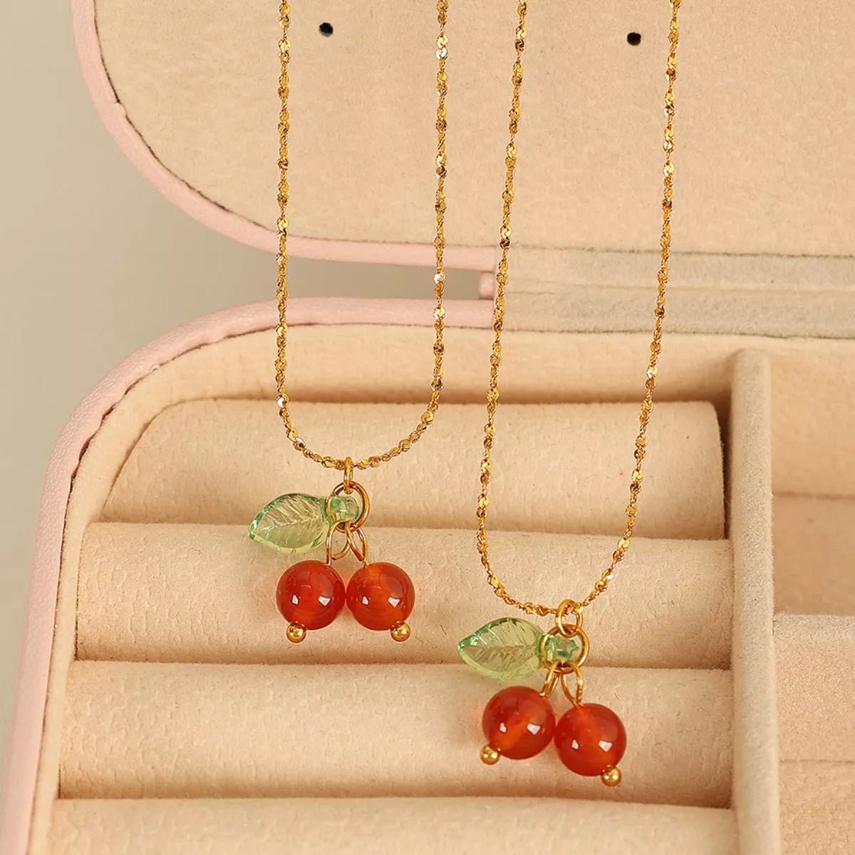 Agate Cherry Pendant Necklace - MAD RUFFI