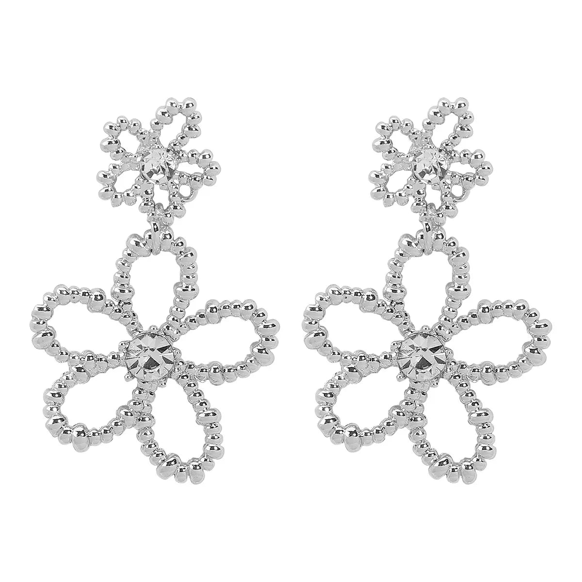 Alloy Floral Drop Earrings - MAD RUFFI