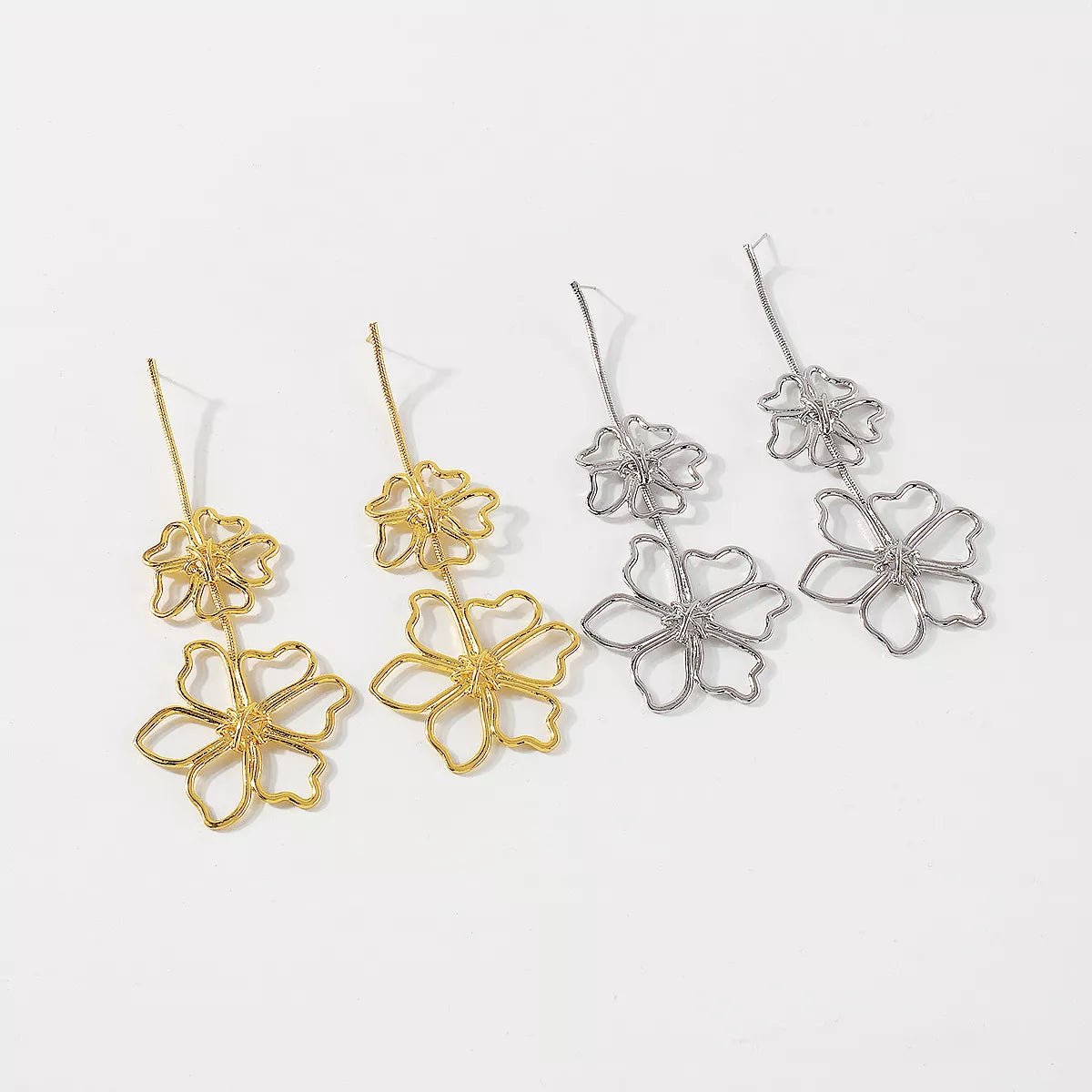 Alloy Flower Dangle Earrings - MAD RUFFI
