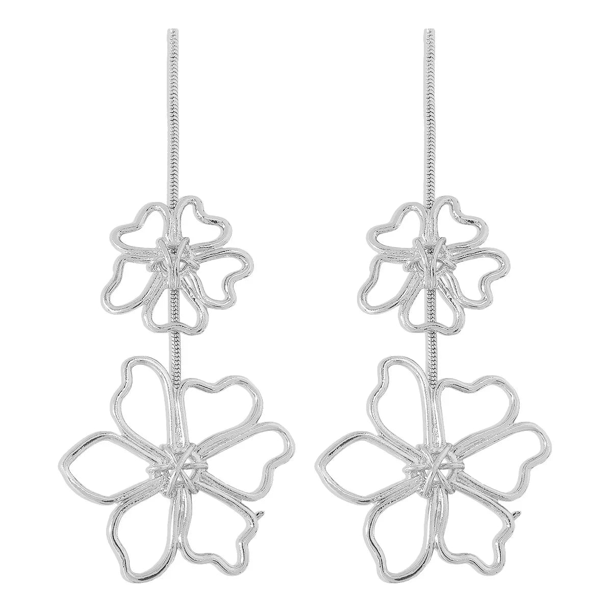 Alloy Flower Dangle Earrings - MAD RUFFI