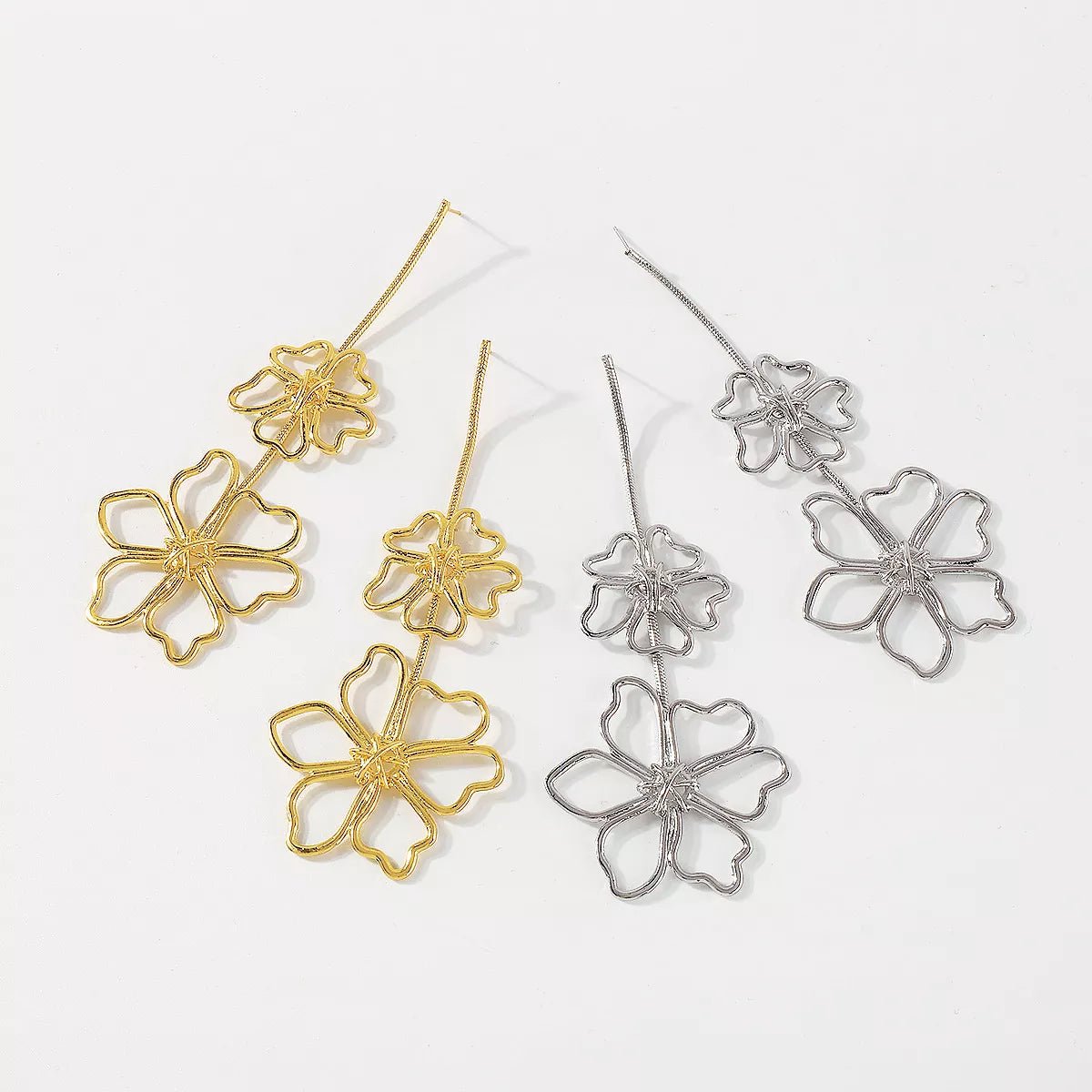 Alloy Flower Dangle Earrings - MAD RUFFI