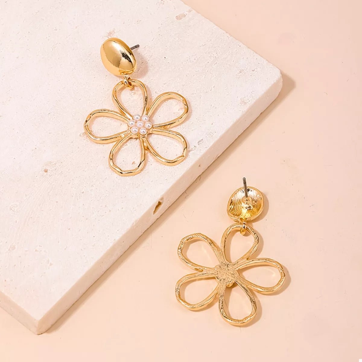 Alloy Flower Drop Earrings - MAD RUFFI