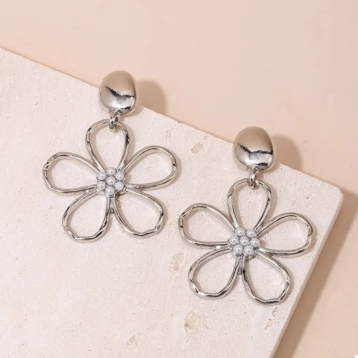 Alloy Flower Drop Earrings - MAD RUFFI
