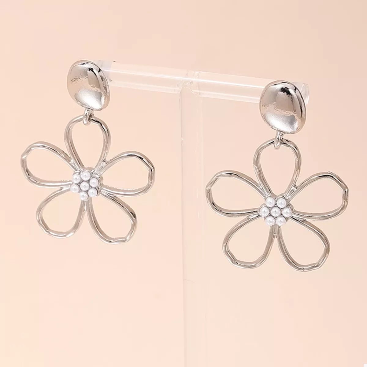 Alloy Flower Drop Earrings - MAD RUFFI