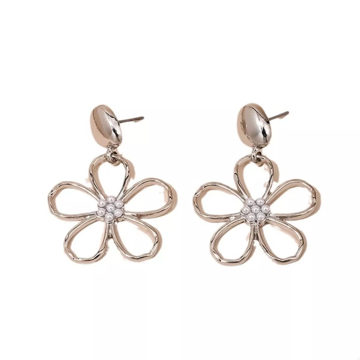 Alloy Flower Drop Earrings - MAD RUFFI