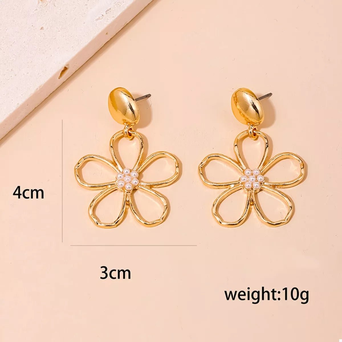 Alloy Flower Drop Earrings - MAD RUFFI