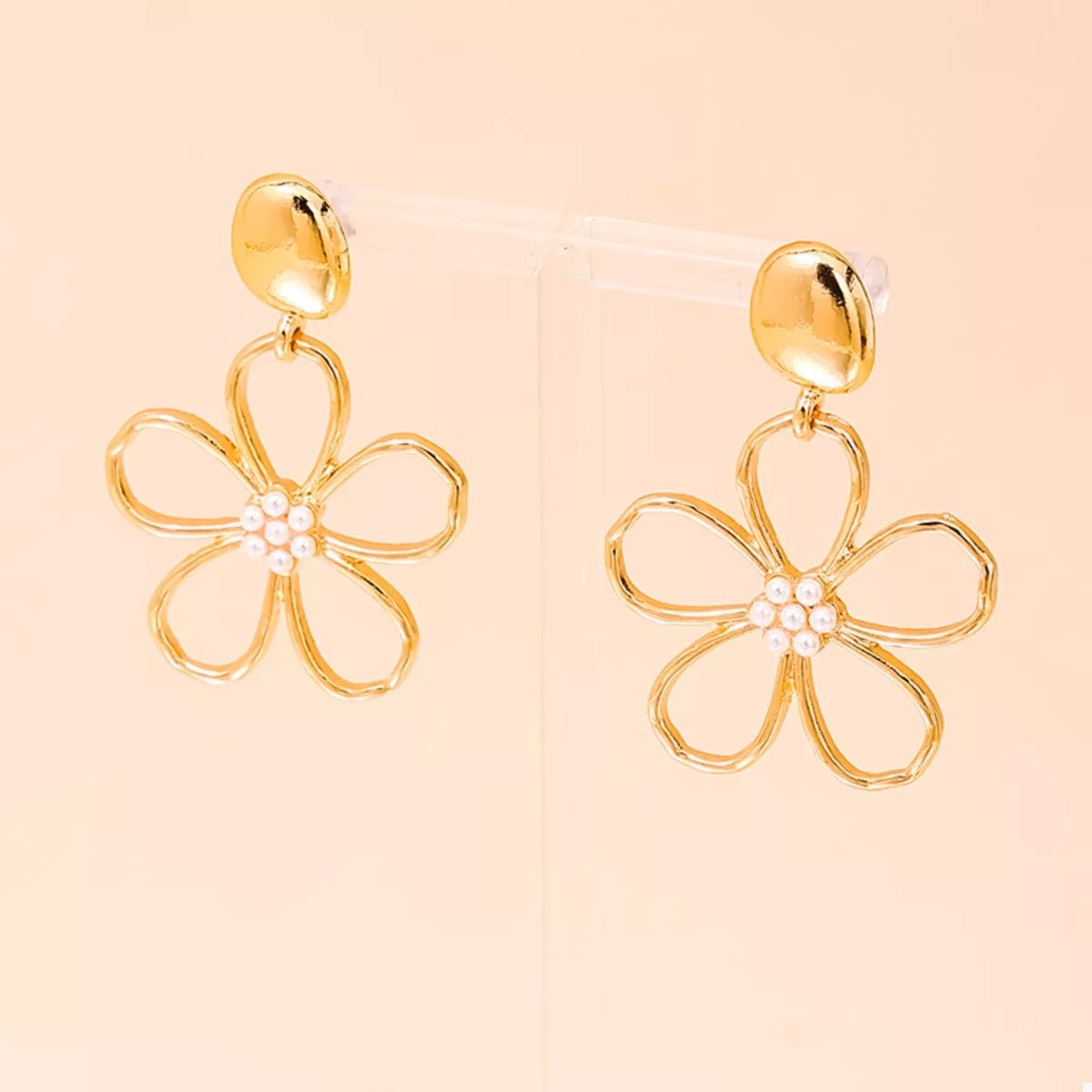 Alloy Flower Drop Earrings - MAD RUFFI