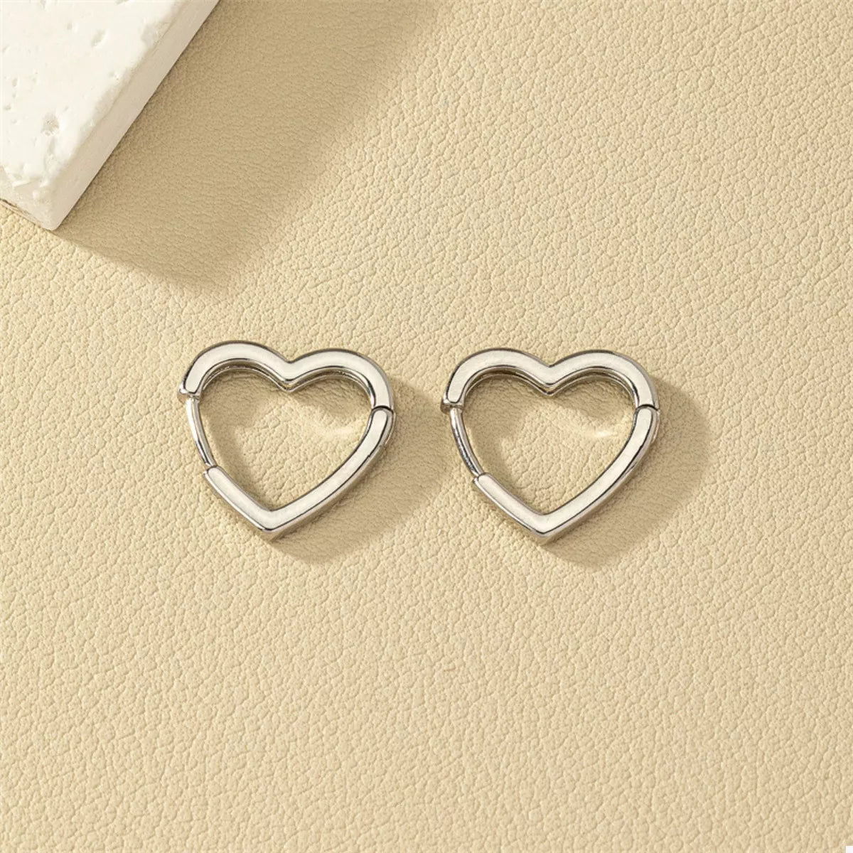 Alloy Heart Shape Hoop Earrings - MAD RUFFI