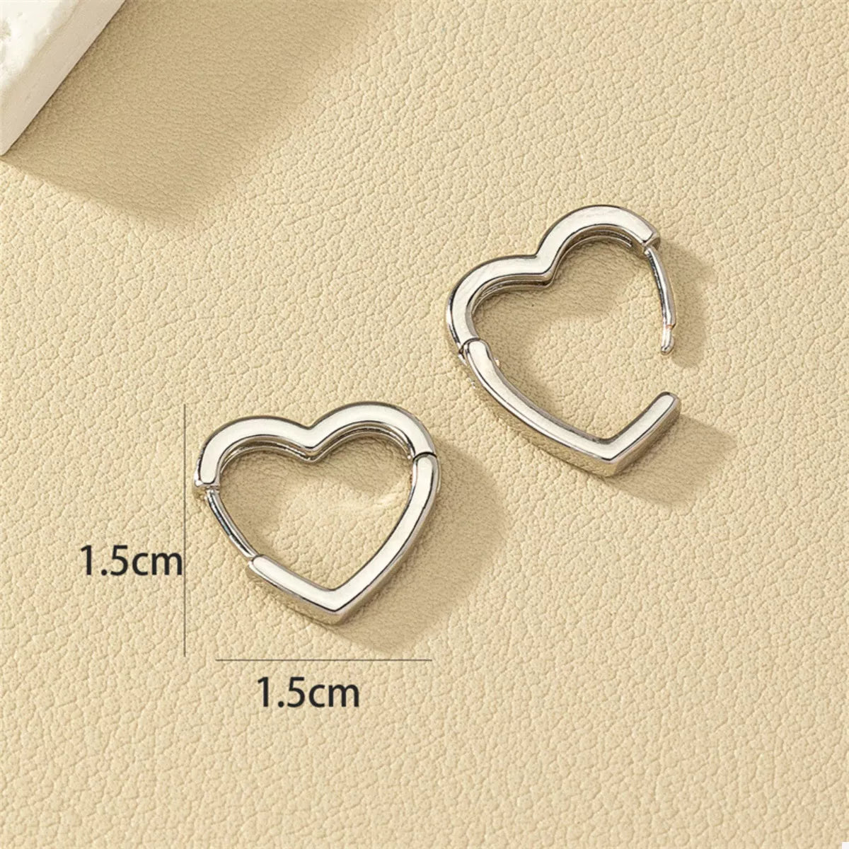 Alloy Heart Shape Hoop Earrings - MAD RUFFI