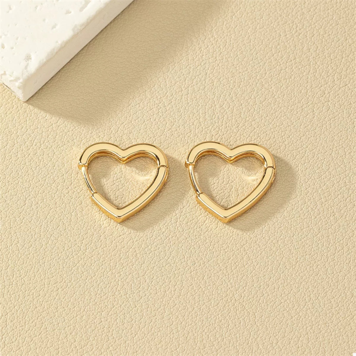 Alloy Heart Shape Hoop Earrings - MAD RUFFI