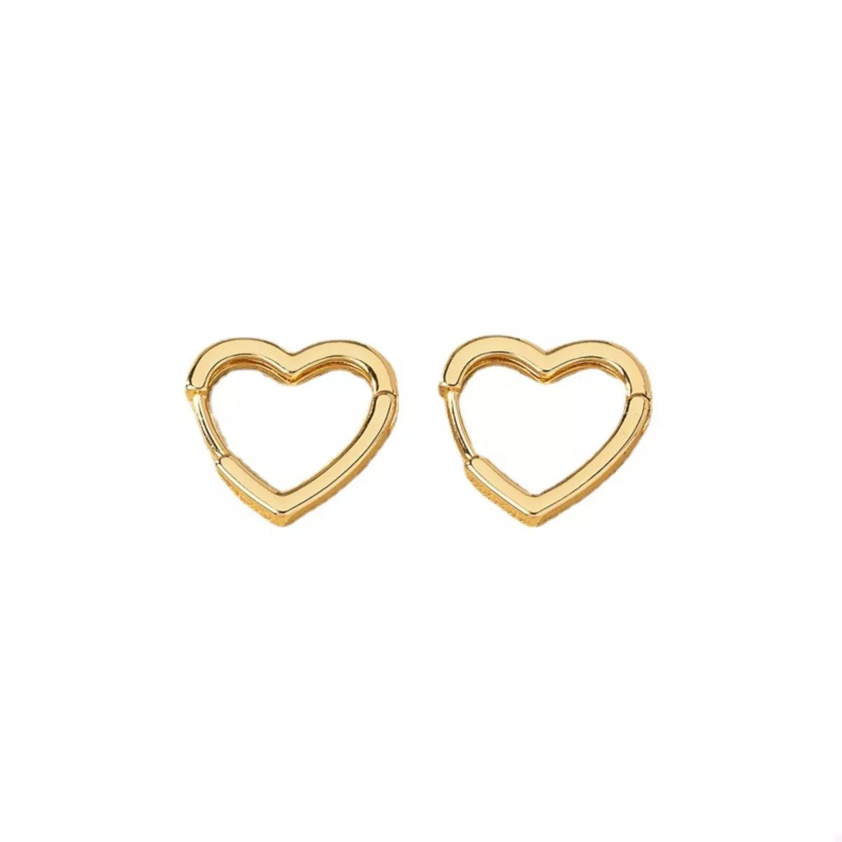 Alloy Heart Shape Hoop Earrings - MAD RUFFI