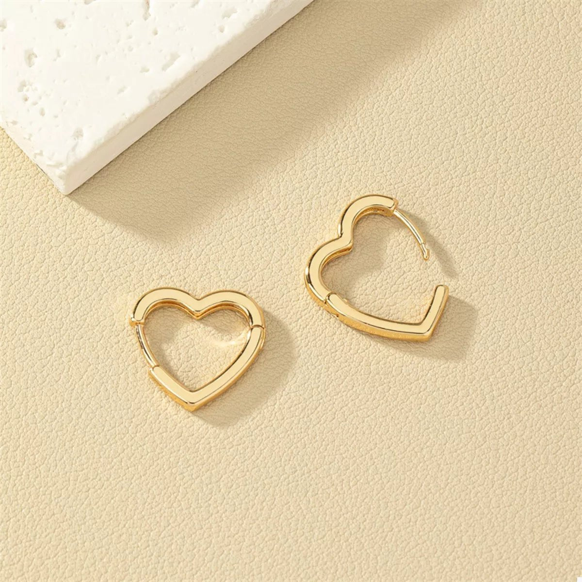 Alloy Heart Shape Hoop Earrings - MAD RUFFI