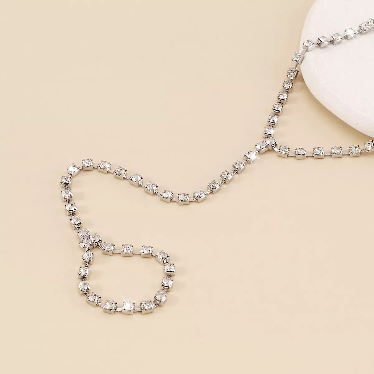 Alloy Rhinestone Bracelet with Ring - MAD RUFFI