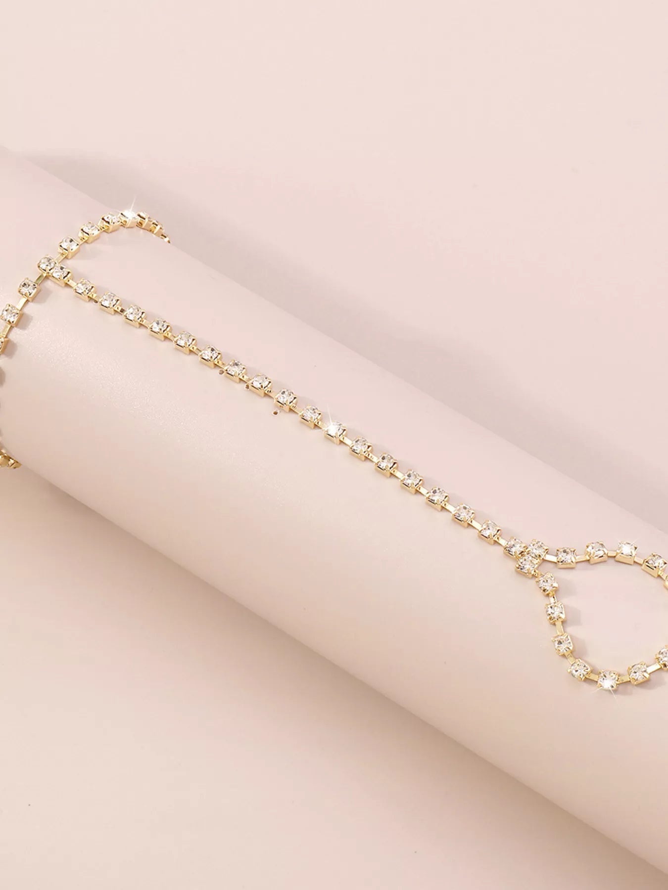 Alloy Rhinestone Bracelet with Ring - MAD RUFFI