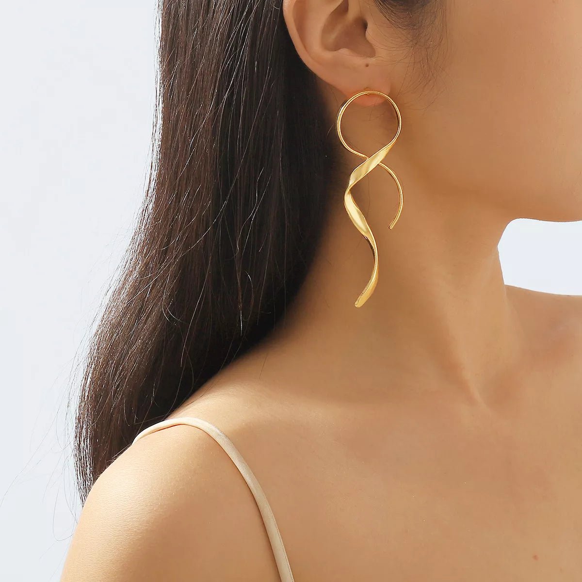 Alloy Spiral Drop Earrings - MAD RUFFI