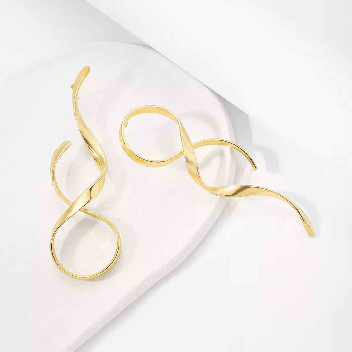 Alloy Spiral Drop Earrings - MAD RUFFI