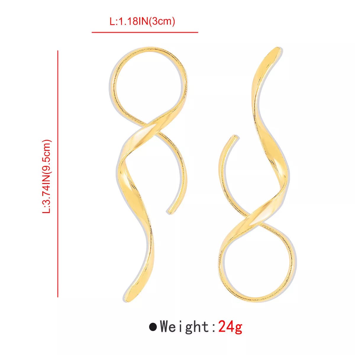Alloy Spiral Drop Earrings - MAD RUFFI