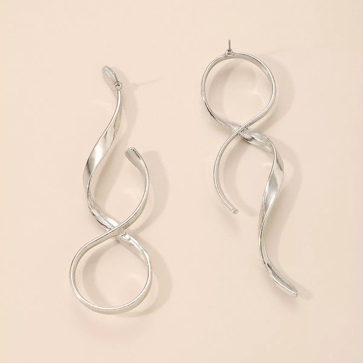 Alloy Spiral Drop Earrings - MAD RUFFI