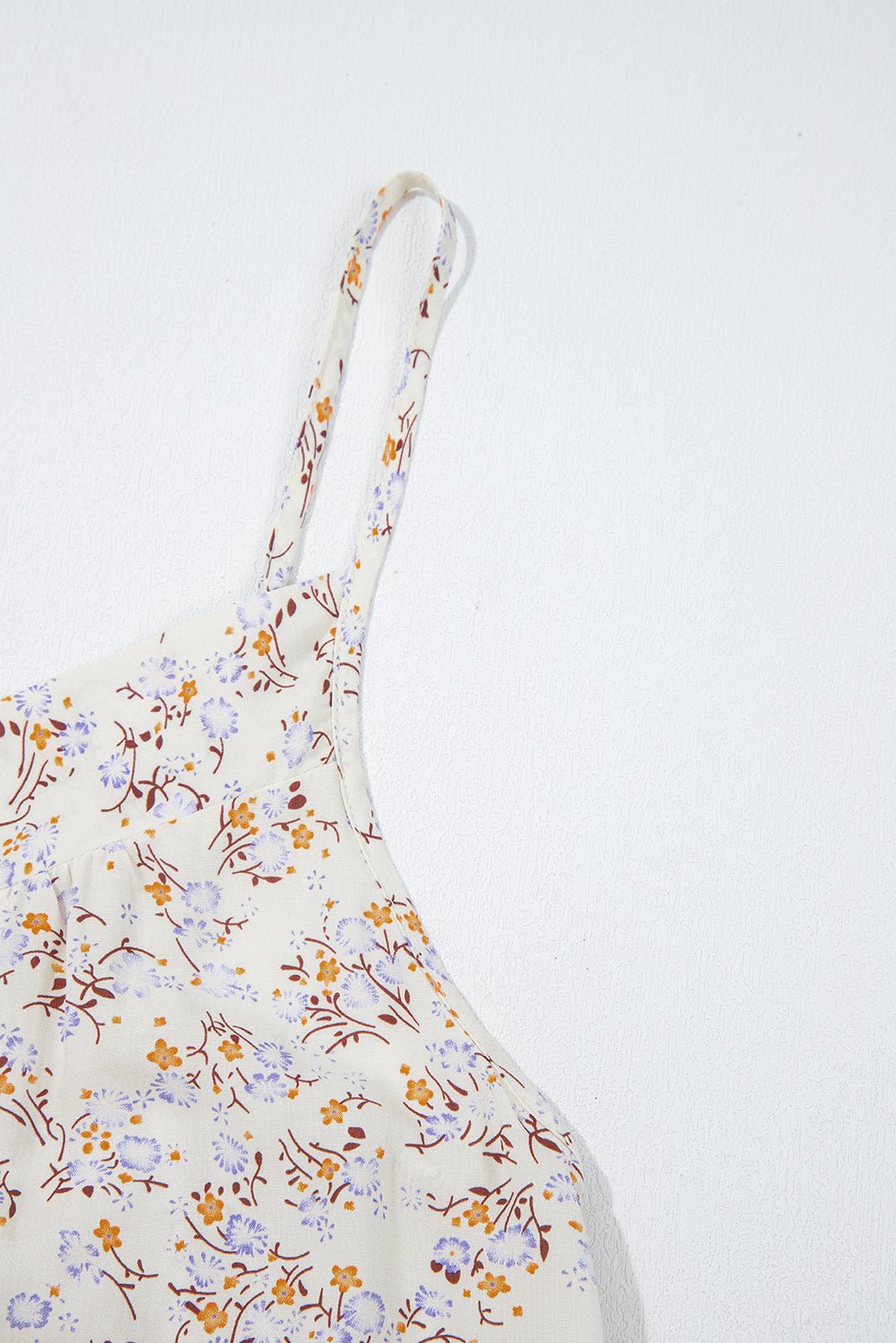 apricot boho floral spaghetti straps cami top - MAD RUFFI
