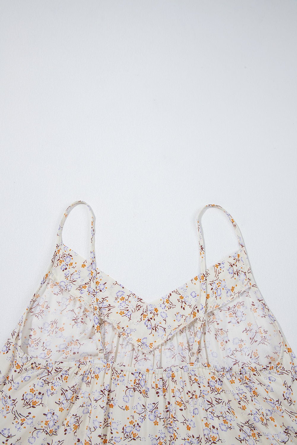 apricot boho floral spaghetti straps cami top - MAD RUFFI