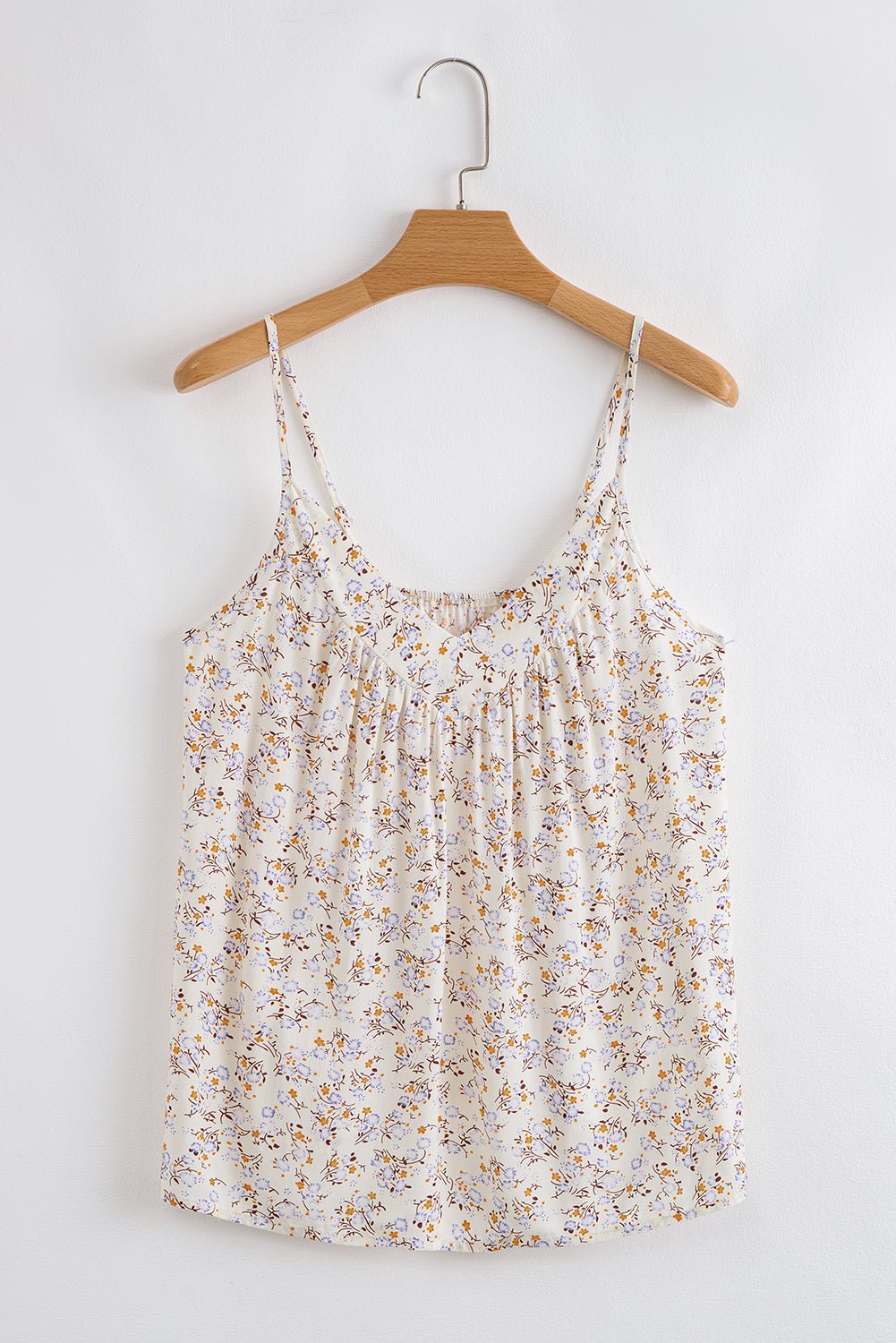 apricot boho floral spaghetti straps cami top - MAD RUFFI