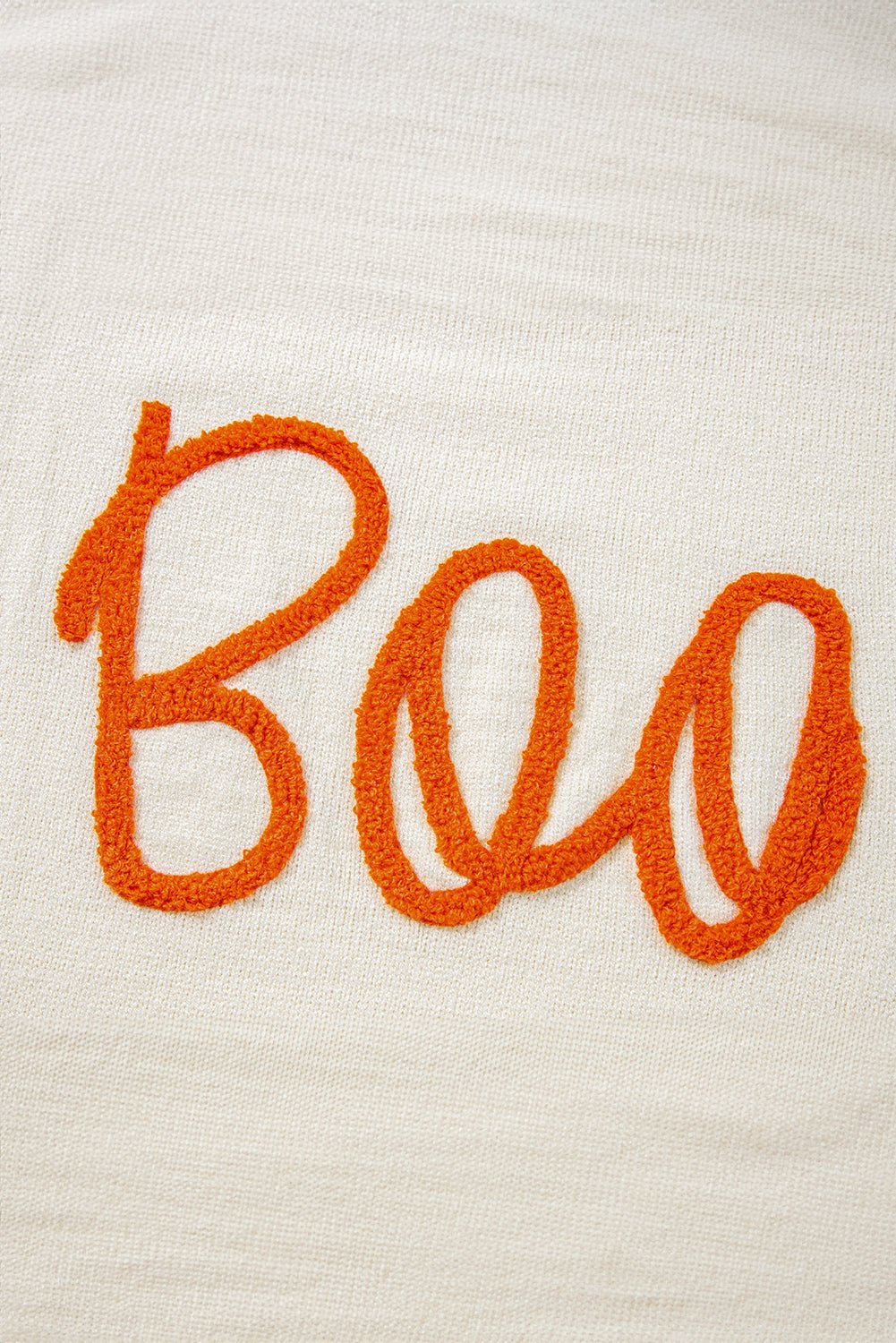 Apricot Halloween Boo Drop Shoulder Knit Sweater - MAD RUFFI