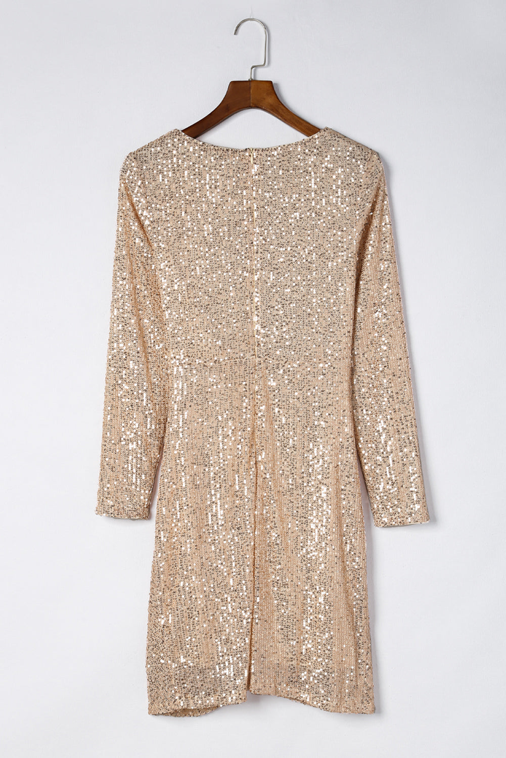 Apricot Party Twist Knot Bodycon Sequin Dress - MAD RUFFI