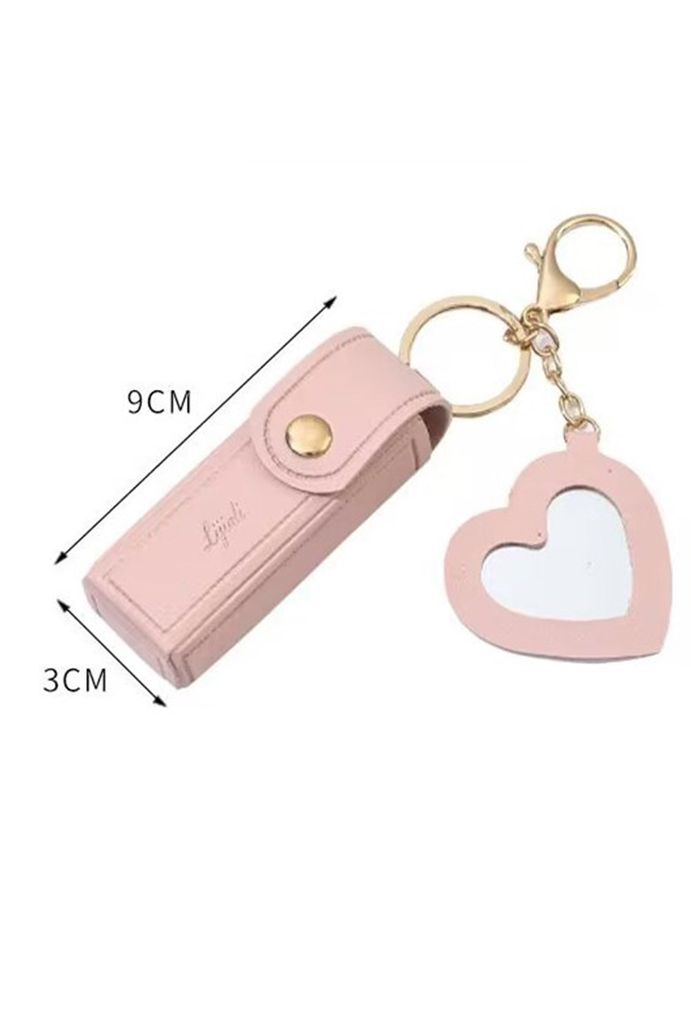 Apricot Pink Portable Lipstick Pocket Heart Decoration Keychain - MAD RUFFI