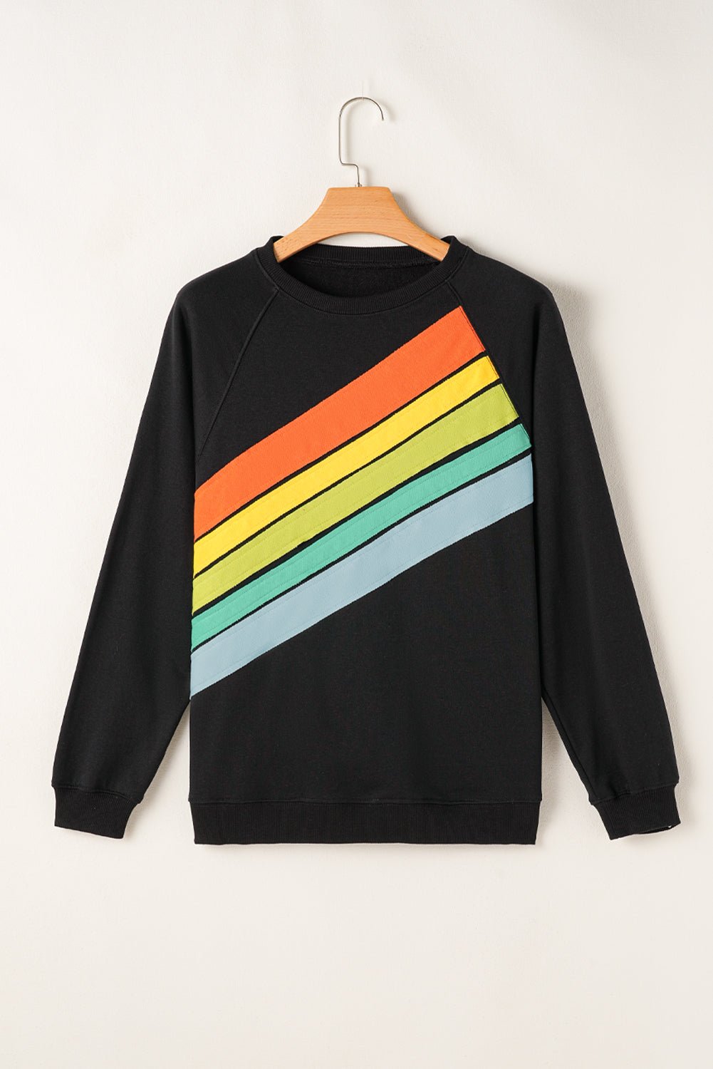 Apricot Rainbow Colorblock Pullover Sweatshirt - MAD RUFFI