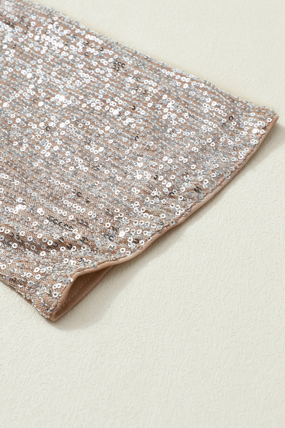 Apricot Sequin 3/4 Sleeve Open Front Duster Cardigan - MAD RUFFI