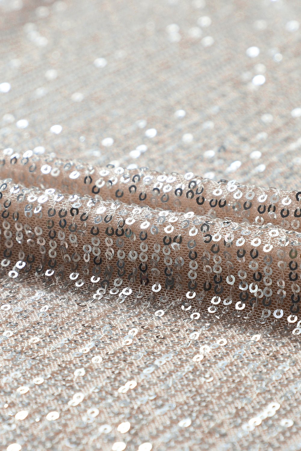 Apricot Sequin 3/4 Sleeve Open Front Duster Cardigan - MAD RUFFI