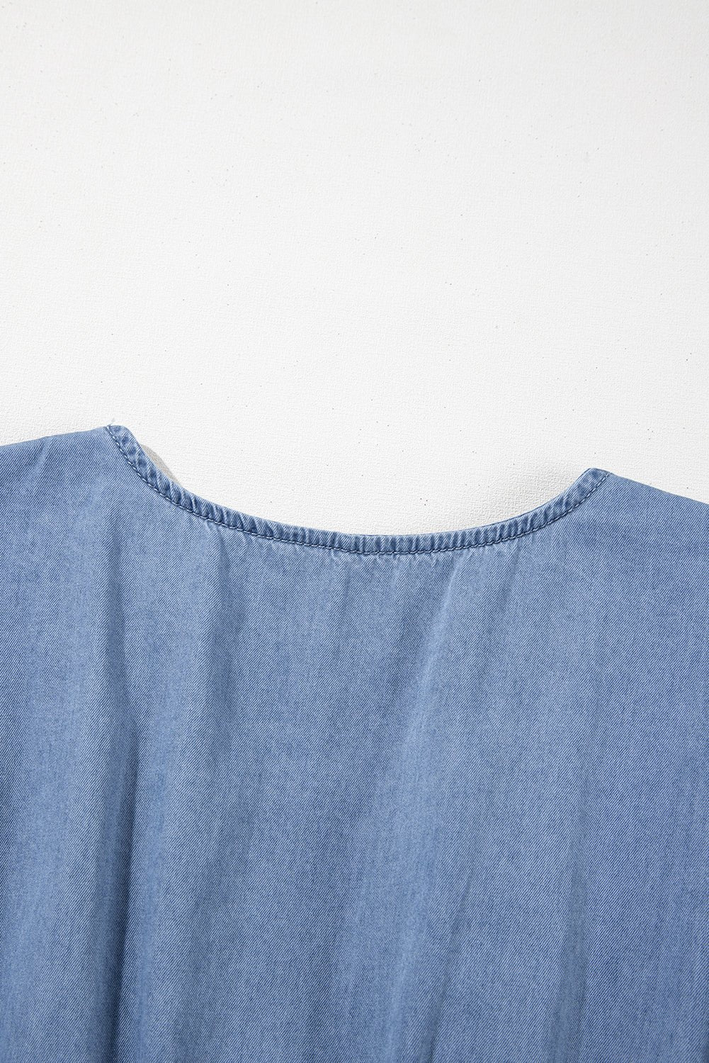 Ashleigh Blue Ruffle V Neck Smocked High Waist Denim Mini Dress - MAD RUFFI