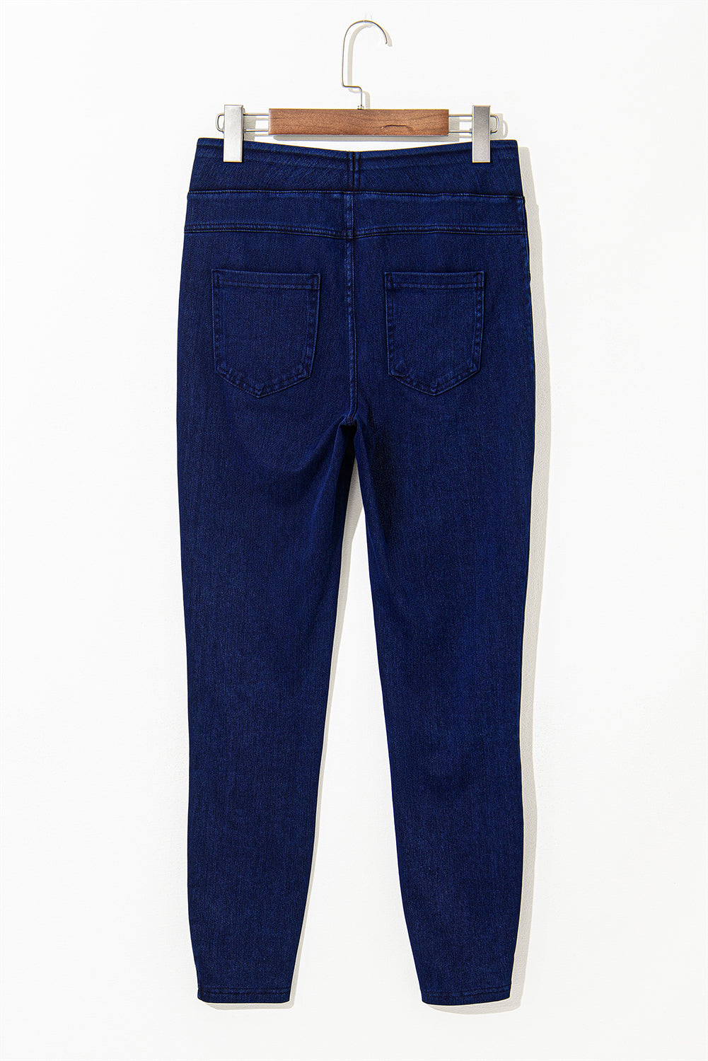 Ashleigh Casual Blue Back Pocket Stretchy Denim Leggings - MAD RUFFI