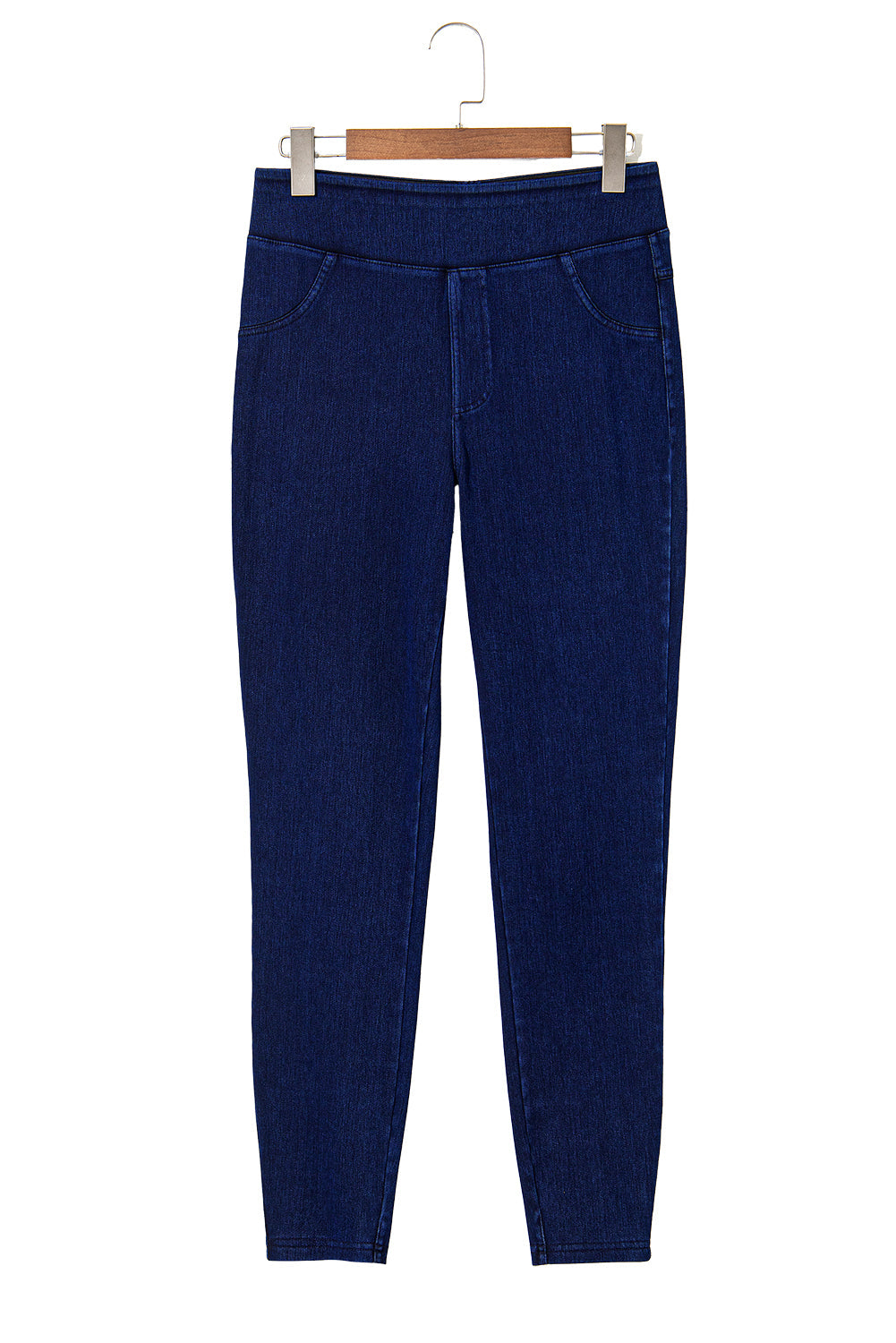 Ashleigh Casual Blue Back Pocket Stretchy Denim Leggings - MAD RUFFI