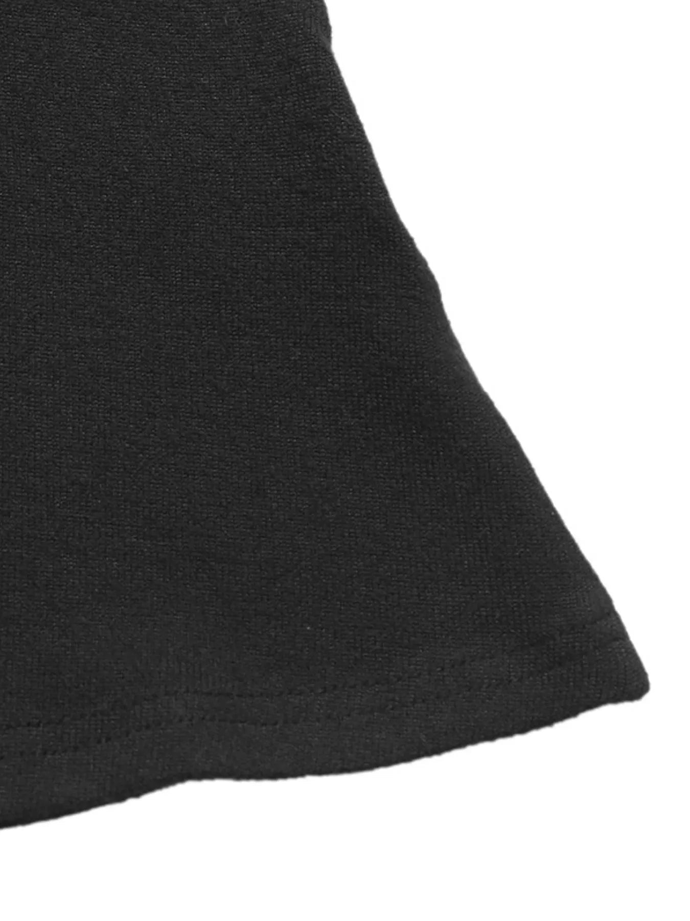 Asymmetrical Contrast Long Sleeve Dress - MAD RUFFI