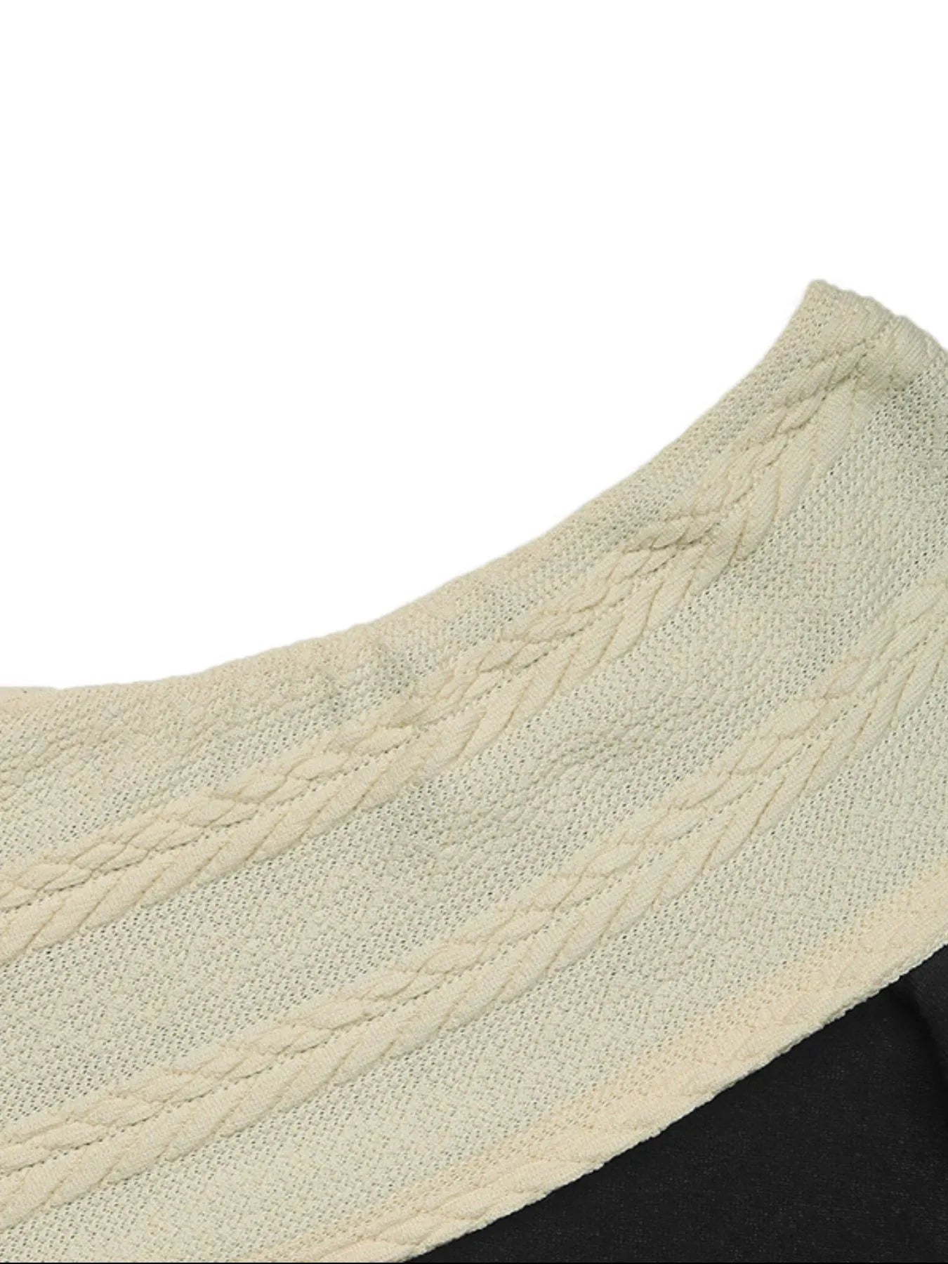 Asymmetrical Contrast Long Sleeve Dress - MAD RUFFI