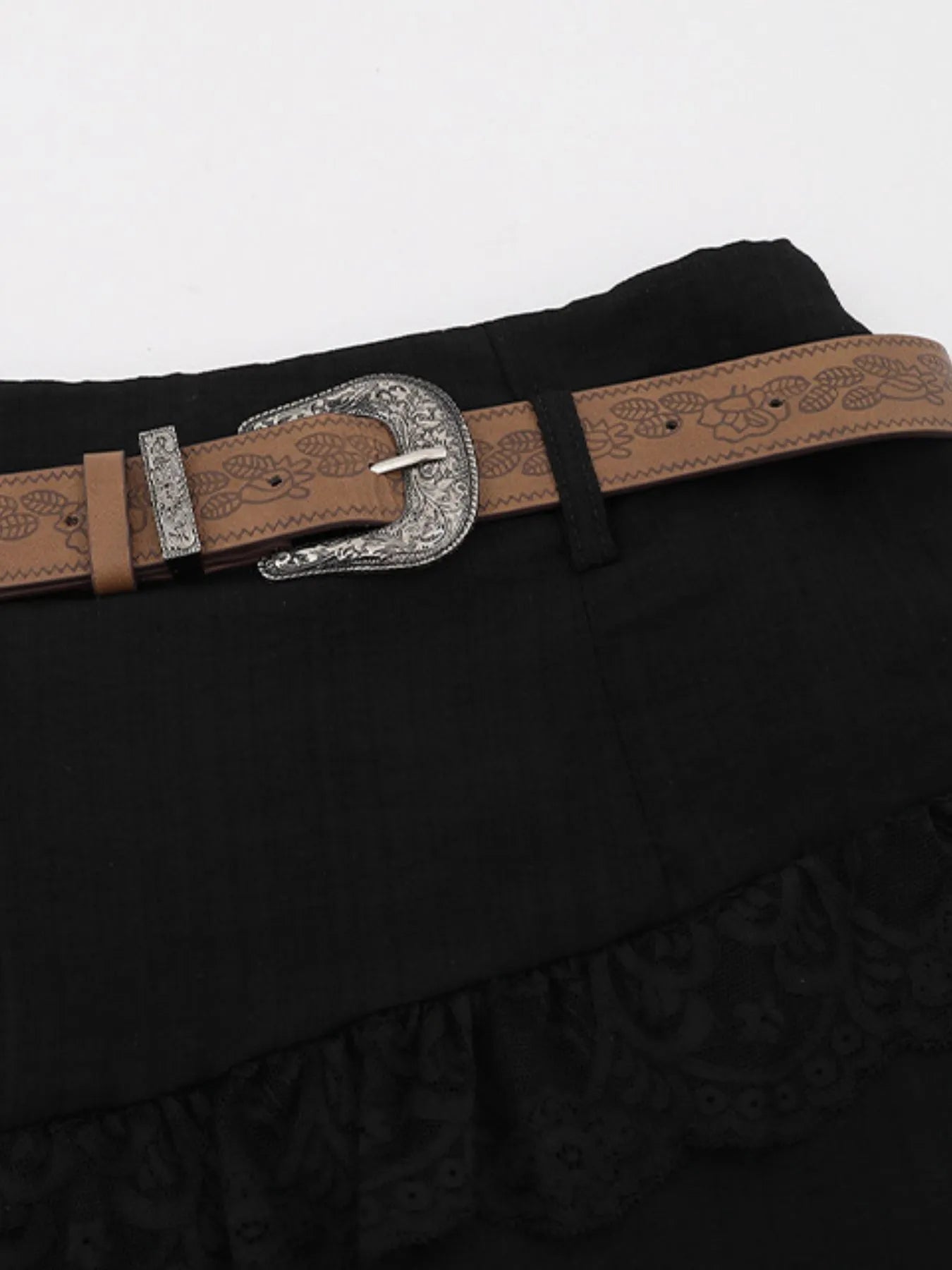 Asymmetrical Lace Ruffle Skirt - MAD RUFFI