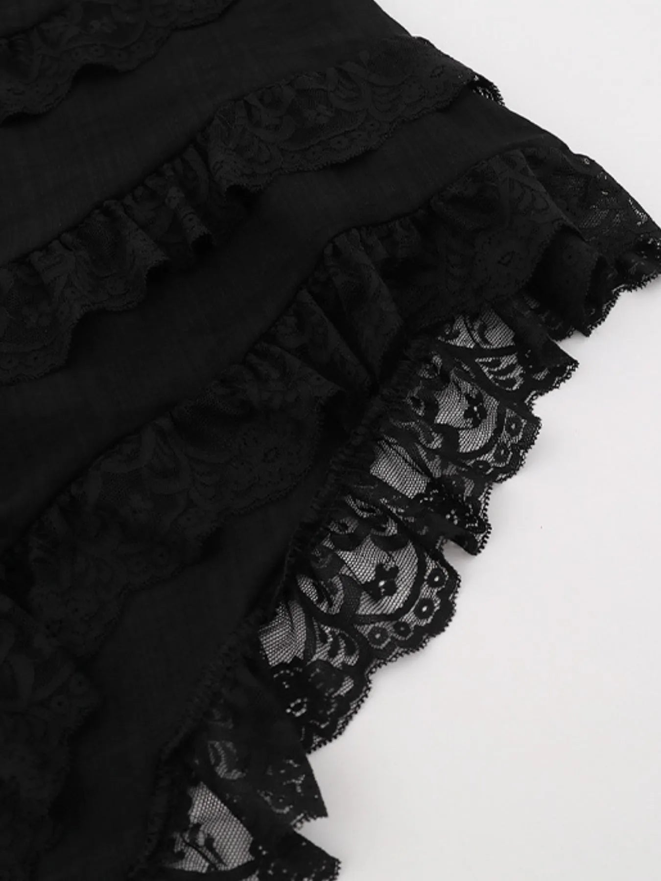 Asymmetrical Lace Ruffle Skirt - MAD RUFFI