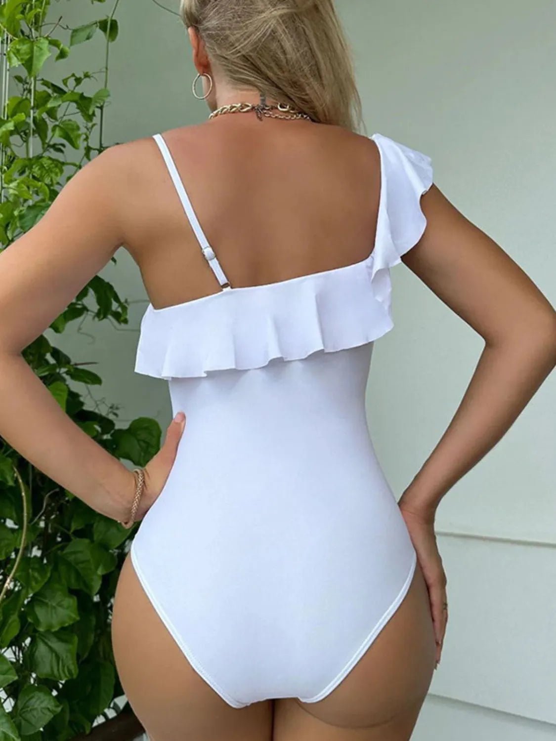 Asymmetrical Ruffled One - Piece Swimwear - MAD RUFFI