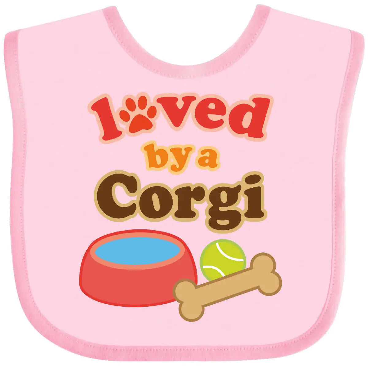 Inktastic Corgi Dog Lover Babero Babero Pink D7EC