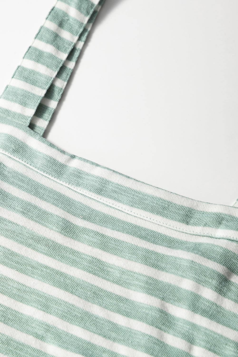 Green Stripe Shirred Fill High Taies sans manches