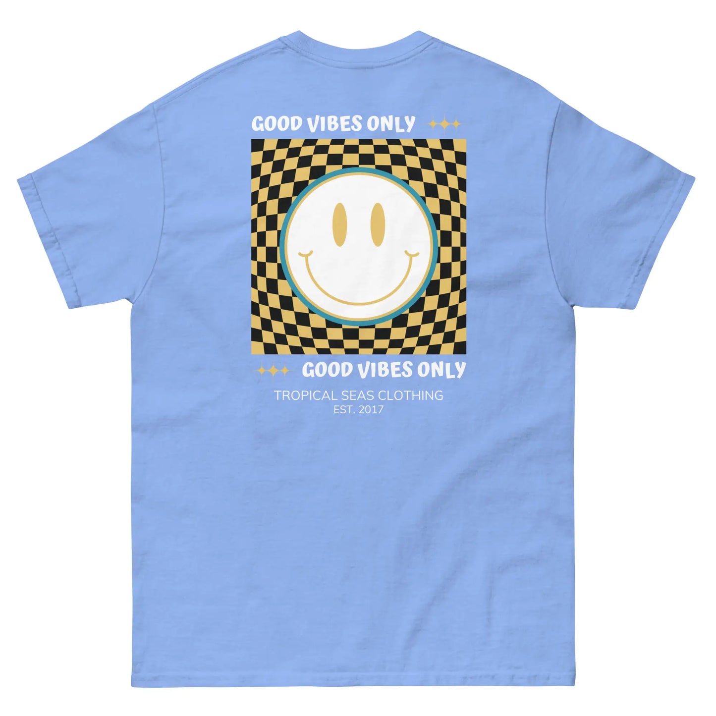 Klassisches Good Vibes Smiley Face T-Shirt für Herren