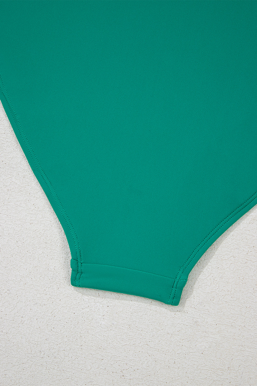 Sea Green Contrast Trim Colorblock High-Waisted Bikini Swimwear