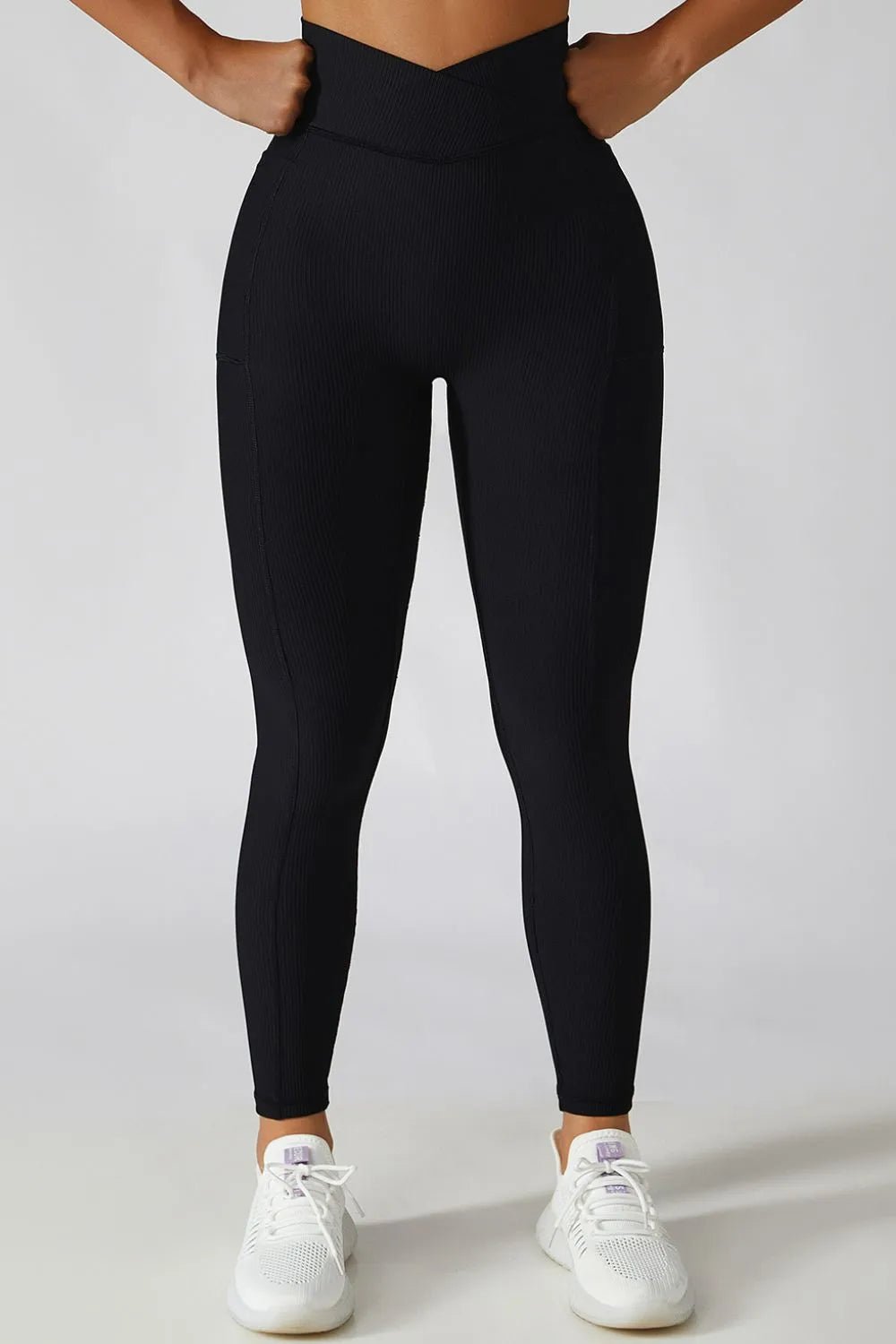 Basic Bae Crossover Waist Active Leggings - MAD RUFFI