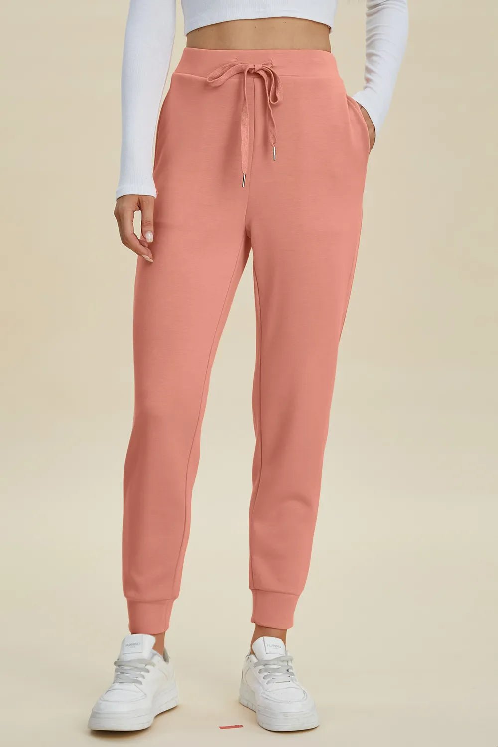 Basic Bae Full Size Air Scuba Drawstring High Waist Joggers - MAD RUFFI