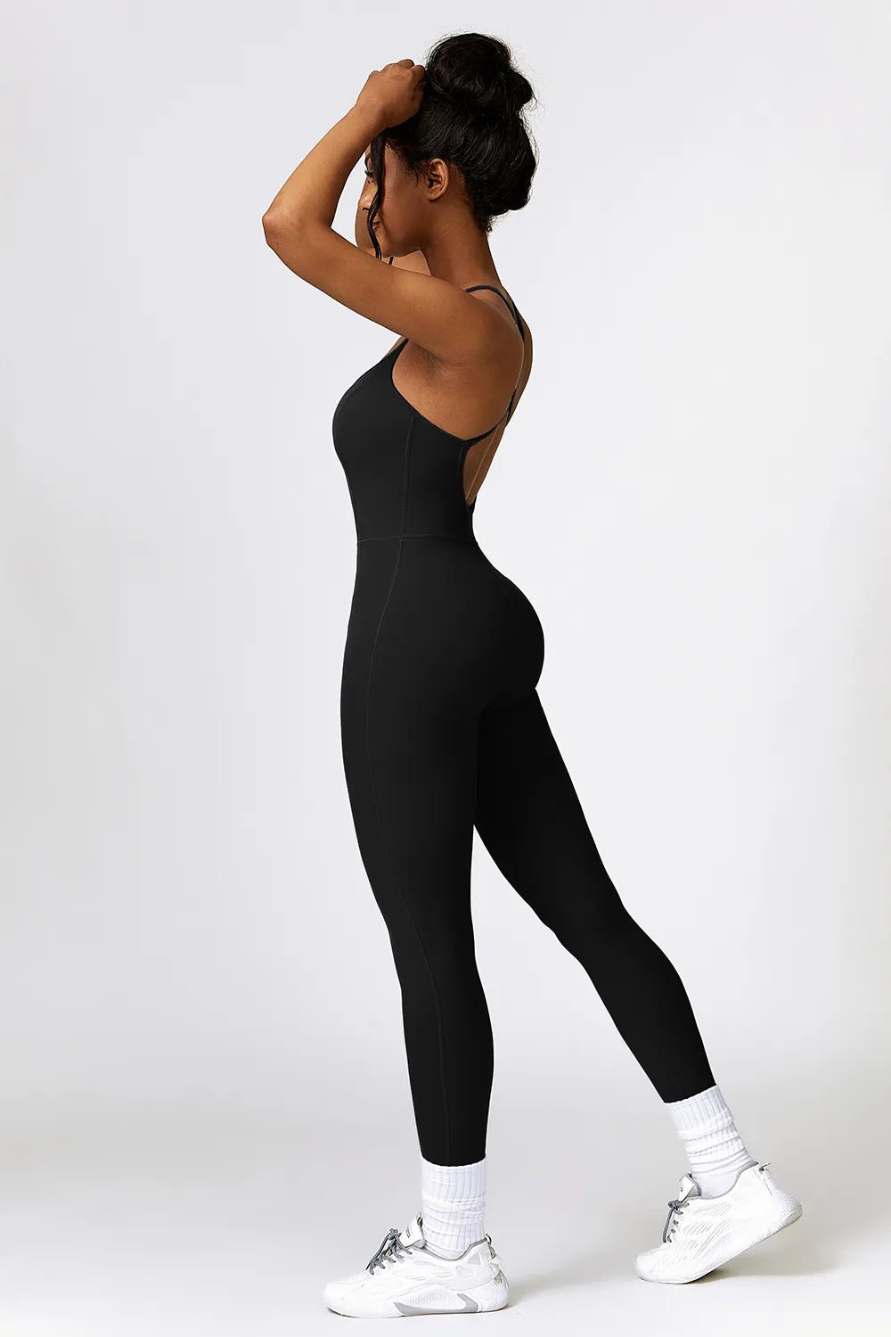 Basic Bae Open Back Spaghetti Strap Active Jumpsuit - MAD RUFFI